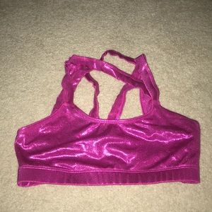 Sparkly pink sports bra